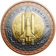 25 Cents - Elizabeth II First Canadian in Space reverse image
