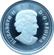 25 Cents - Elizabeth II 4th portrait, colored obverse image