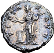 Denarius - Hadrian PIETAS AVG; Pietas, Rome, 133-135 reverse image