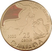 25 Cents - Elizabeth II Connecting Canada - Atlantic puffin, Canada, 2020 reverse image