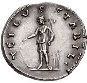 Denarius - Hadrian TELLVS STABIL; Tellus, Rome, 133-135 reverse image