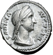 Denarius - Sabina IVNONI REGINAE; Juno obverse image