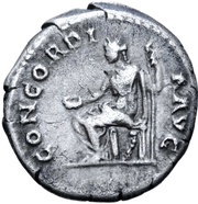 Denarius - Sabina CONCORDIA AVG; Concordia, Rome, 133-135 reverse image