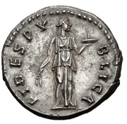 Denarius - Hadrian FIDES PVBLICA; Fides, Rome, 136 reverse image