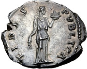 Denarius - Hadrian FIDES PVBLICA; Fides, Rome, 136 reverse image