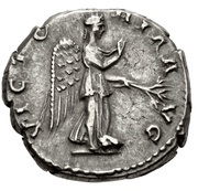 Denarius - Hadrian VICTORIA AVG; Nemesis and Victory, Rome, 136 reverse image