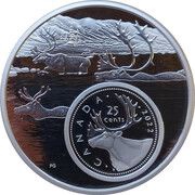 25 Cents - Elizabeth II Caribou, Canada, 2022 reverse image