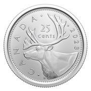 25 Cents In the name of Elizabeth II; Caribou, Canada, 2023 reverse image