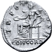 Denarius - Lucius Aelius TR POT COS II CONCORD; Concordia, Rome, 137 reverse image