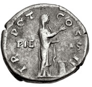Denarius - Lucius Aelius TR POT COS II PIETAS; Pietas, Rome, 137 reverse image