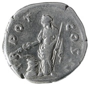 Denarius - Lucius Aelius TR POT COS II; Spes, Rome, 137 reverse image