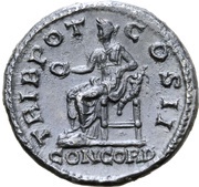 Denarius - Lucius Aelius TRIB POT COS II CONCORD; Concordia, Rome, 137 reverse image