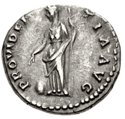 Denarius - Hadrian PROVIDENTIA AVG; Providentia, Rome, 137-138 reverse image