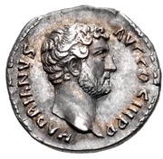 Denarius - Hadrian FORTVNA AVG; Fortuna obverse image