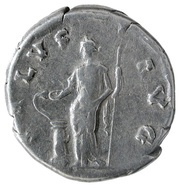 Denarius - Hadrian SALVS AVG; Salus, Rome, 137-138 reverse image