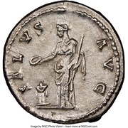 Denarius - Hadrian SALVS AVG; Salus, Rome, 137-138 reverse image