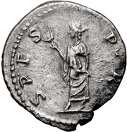 Denarius - Hadrian SPES P R; Spes, Rome, 137-138 reverse image