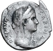 Denarius - Sabina CONSECRATIO obverse image