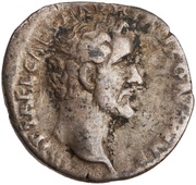 Denarius - Antoninus Pius AVG PIVS P M TR P COS DES II; Minerva and Victory obverse image