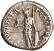 Denarius - Antoninus Pius AVG PIVS P M TR P COS DES II; Minerva and Victory, Rome, 138 reverse image