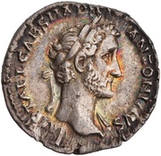Denarius - Antoninus Pius AVG PIVS P M TR P COS DES II; Aequitas obverse image
