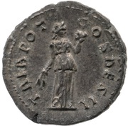 Denarius - Antoninus Pius TRIB POT COS DES II; Fides, Rome, 138 reverse image