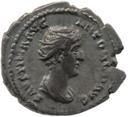 Denarius - Faustina the Elder VESTA; Vesta obverse image