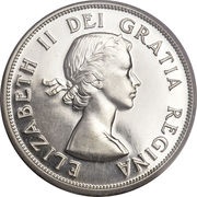 50 Cents - Elizabeth II 1st portrait, simplified coat of arms obverse image