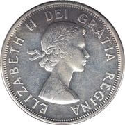 50 Cents - Elizabeth II 1st portrait, complete coat of arms obverse image
