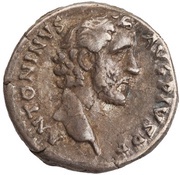 Denarius - Antoninus Pius TR P COS II; Pax obverse image