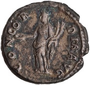 Denarius - Faustina the Elder CONCORDIA AVG; Concordia, Rome, 139-141 reverse image