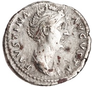 Denarius - Faustina the Elder IVNONI REGINAE; Juno obverse image