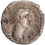 Denarius - Faustina the Elder VESTA; Vesta obverse image