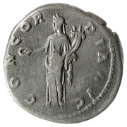 Denarius - Antoninus Pius CONCORDIA AVG; Concordia, Rome, 140-143 reverse image