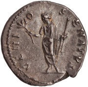 Denarius - Antoninus Pius GENIO SENATVS; Genius, Rome, 140-143 reverse image