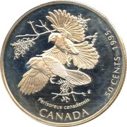 50 Cents - Elizabeth II Gray Jays, Canada, 1995 reverse image
