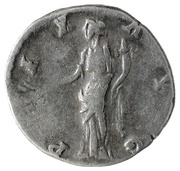 Denarius - Antoninus Pius PAX AVG; Pax, Rome, 140-143 reverse image