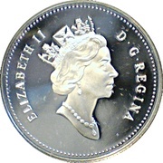 50 Cents - Elizabeth II 3rd portrait; silver proof issue obverse image