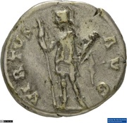 Denarius - Antoninus Pius VIRTVS AVG; Virtus, Rome, 140-143 reverse image