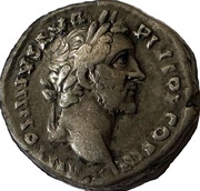 Denarius - Antoninus Pius VIRTVS AVG; Virtus obverse image