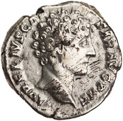 Denarius - Marcus Aurelius COS DES II; Honos obverse image