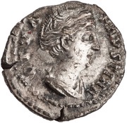 Denarius - Faustina the Elder AETERNITAS; Juno obverse image