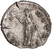 Denarius - Faustina the Elder AETERNITAS; Juno, Rome, 141 reverse image