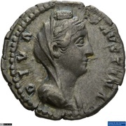 Denarius - Faustina the Elder AETERNITAS; Fortuna obverse image