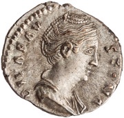 Denarius - Faustina the Elder AETERNITAS; Providentia obverse image