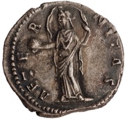 Denarius - Faustina the Elder AETERNITAS; Providentia, Rome, 141 reverse image