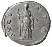 Denarius - Faustina the Elder AVGVSTA; Juno, Rome, 141 reverse image