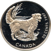 50 Cents - Elizabeth II Duck Tolling Retriever, Canada, 1997 reverse image