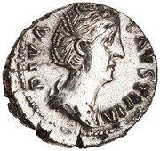 Denarius - Faustina the Elder AVGVSTA; Vesta obverse image