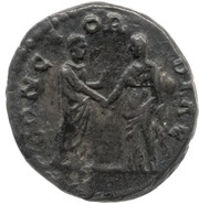 Denarius - Faustina the Elder and Antoninus Pius CONCORDIAE, Rome, 141 reverse image